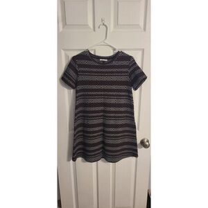 Zara‎ Trafaluc Shift Stripe Chevron Burgundy Dress Size Medium